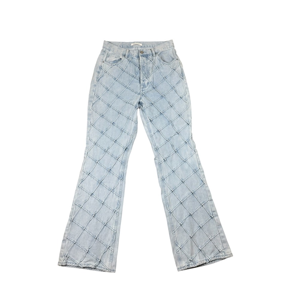 PacSun High Rise Bootcut Jeans Light Wash Quilted Lattice Diamond Denim Size  29